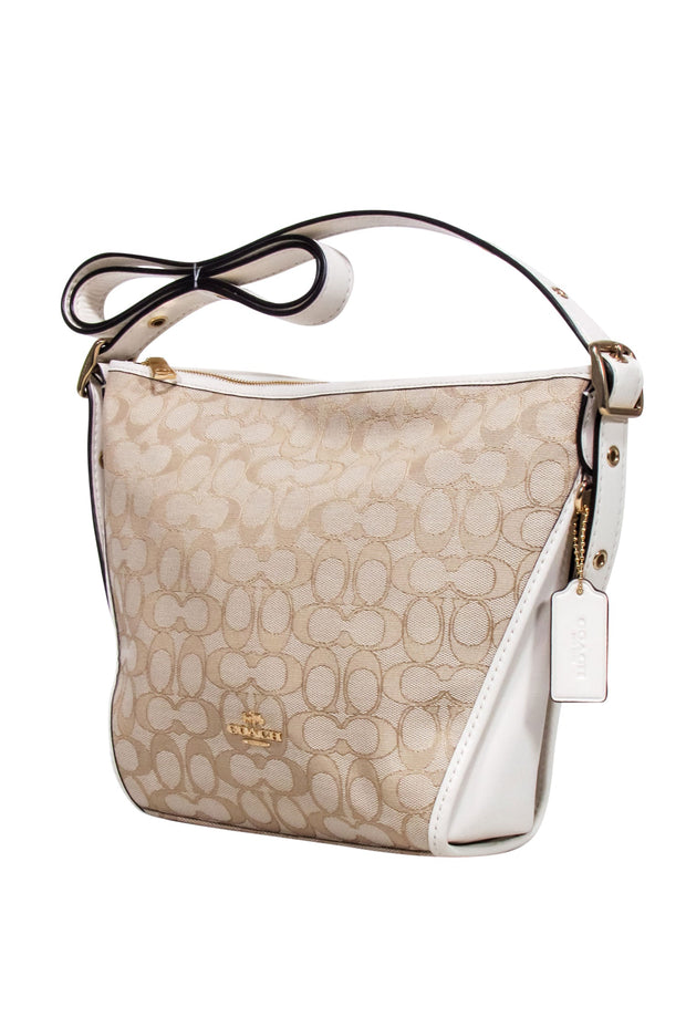 Current Boutique-Coach - Beige & Cream "Jacquard Dufflette" Bag