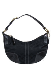 Current Boutique-Coach - Black Monogram Shoulder Bag w/ Leather Trim