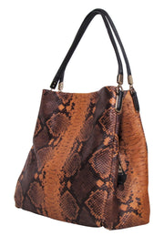 Current Boutique-Coach - Brown Snakeskin Embossed Shoulder Bag