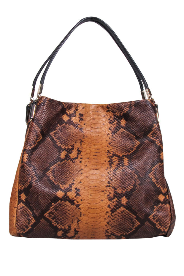 Current Boutique-Coach - Brown Snakeskin Embossed Shoulder Bag
