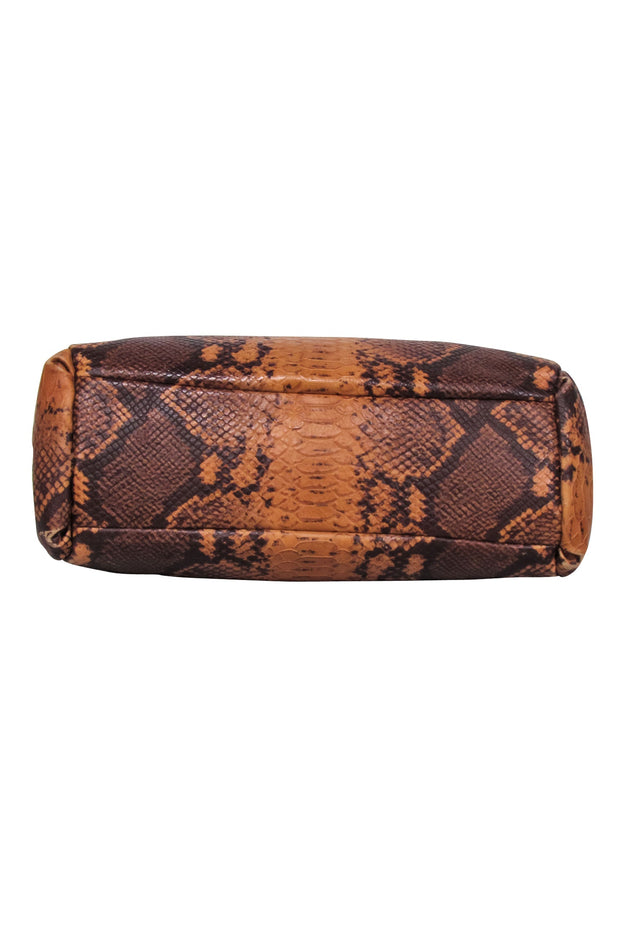 Current Boutique-Coach - Brown Snakeskin Embossed Shoulder Bag