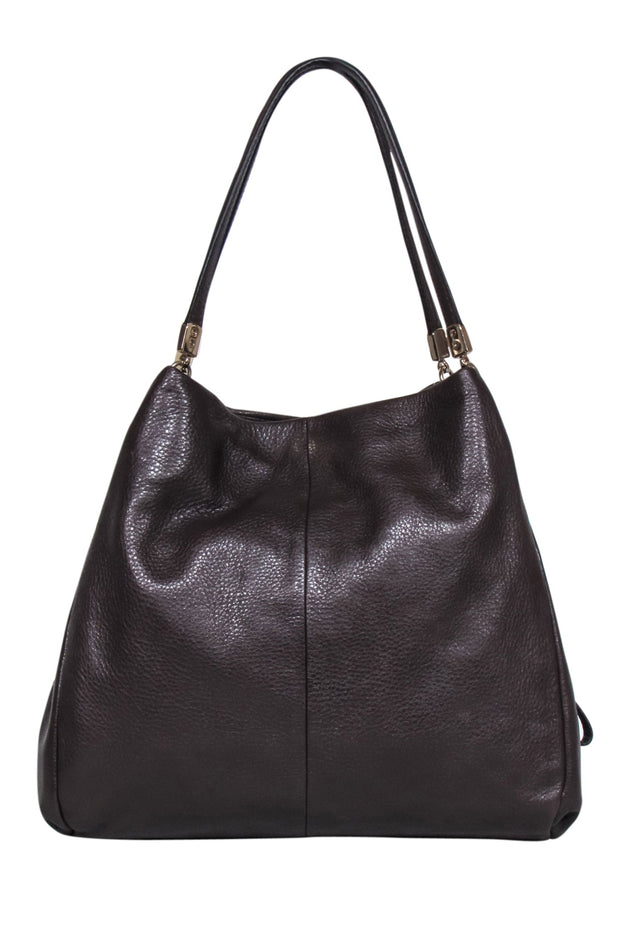 Current Boutique-Coach - Dark Brown Pebbled Leather Shoulder Bag