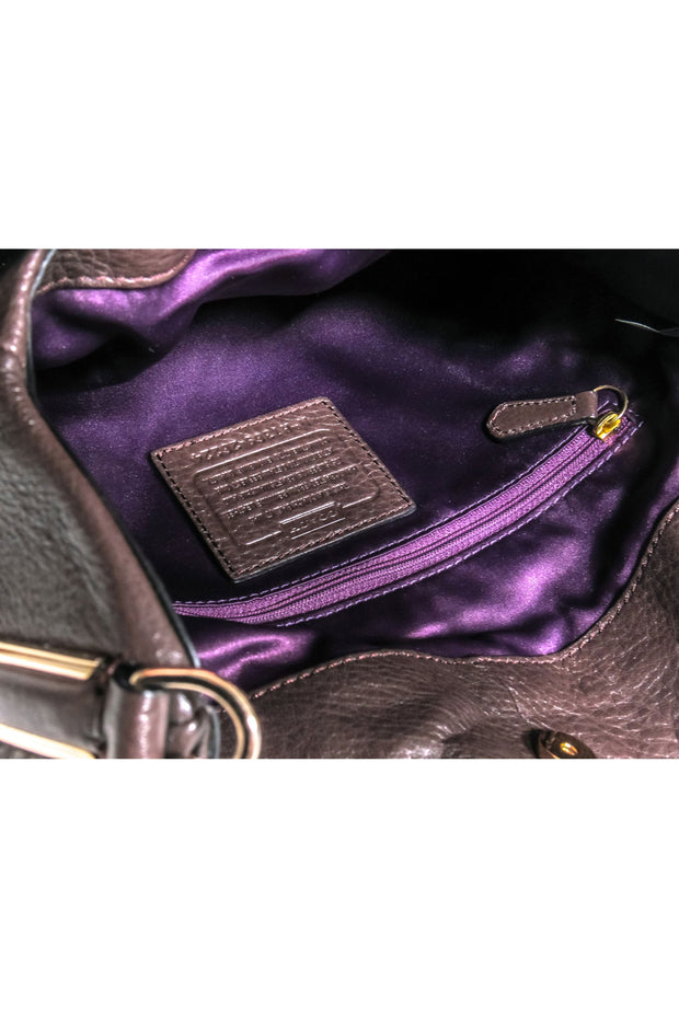 Current Boutique-Coach - Dark Brown Pebbled Leather Shoulder Bag