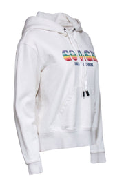 Current Boutique-Coach - Ivory w/ Rainbow Graphic Logo Hooded Sweatshirt Sz S