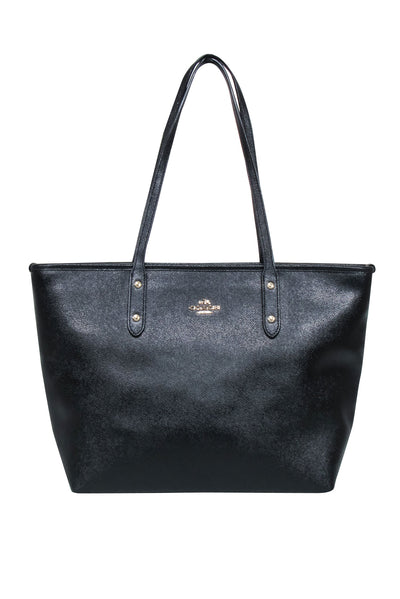 Current Boutique-Coach - Black Pebbled Leather Tote Bag
