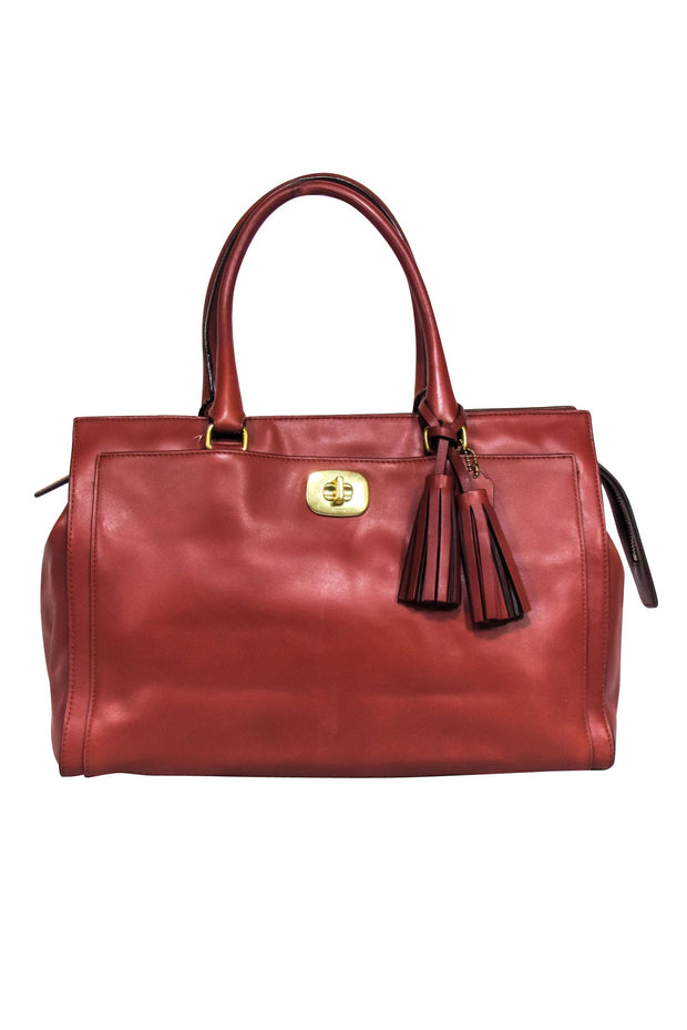 Current Boutique-Coach - Cognac Leather Tote Bag