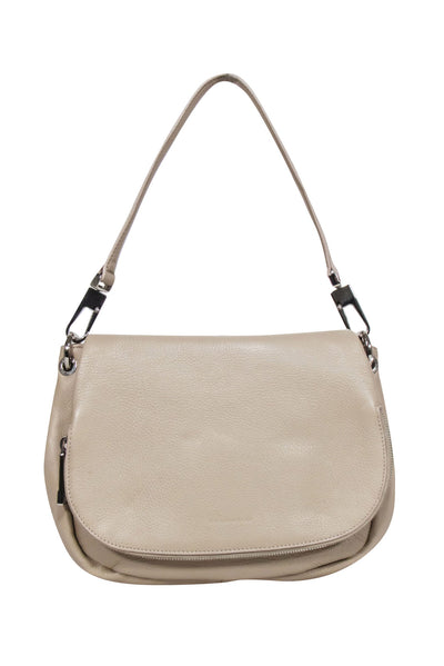 Current Boutique-Coccinelle - Beige Grained Leather Shoulder Bag