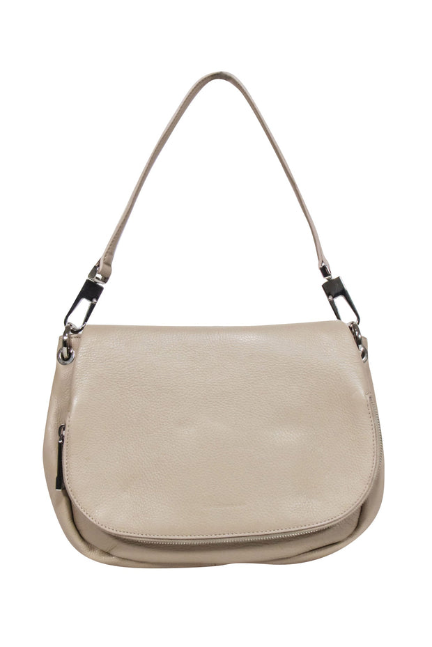 Current Boutique-Coccinelle - Beige Grained Leather Shoulder Bag