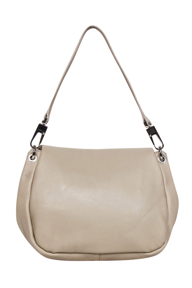 Current Boutique-Coccinelle - Beige Grained Leather Shoulder Bag