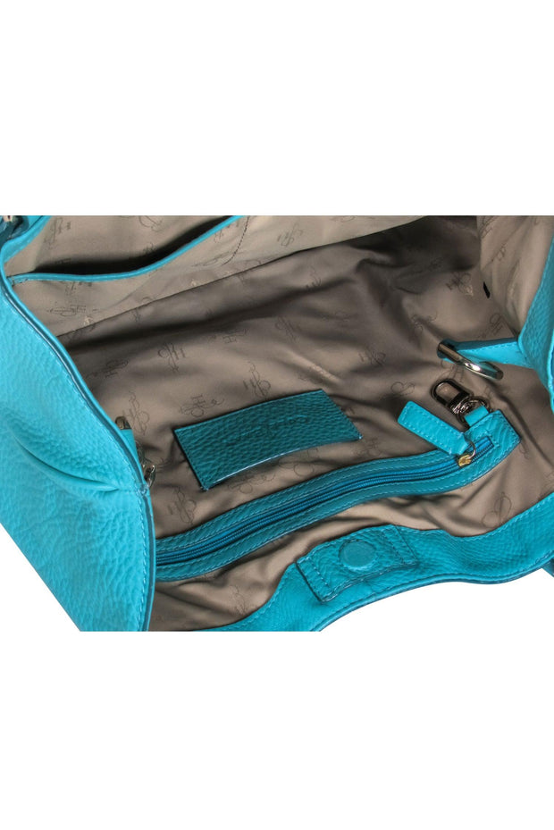 Current Boutique-Cole Haan - Turquoise Blue Pebbled Leather Tote Bag