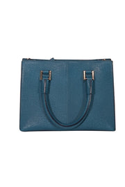 Current Boutique-Cole Haan - Turquoise Blue Saffiano Leather Satchel Bag