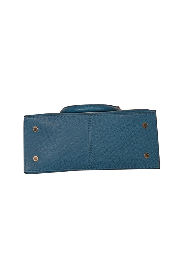 Current Boutique-Cole Haan - Turquoise Blue Saffiano Leather Satchel Bag