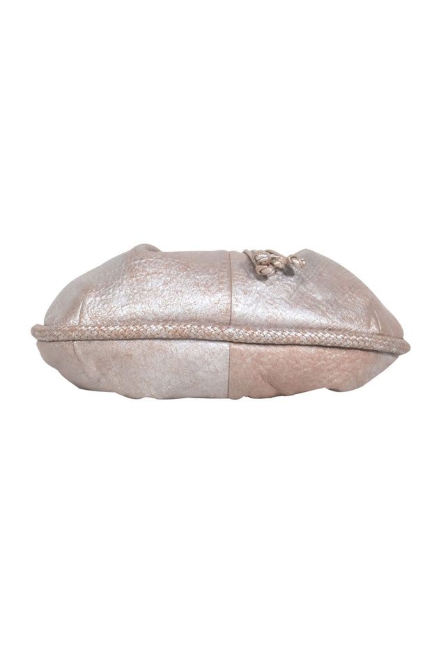 Current Boutique-Cole Haan - Beige Metallic Leather Shoulder Bag