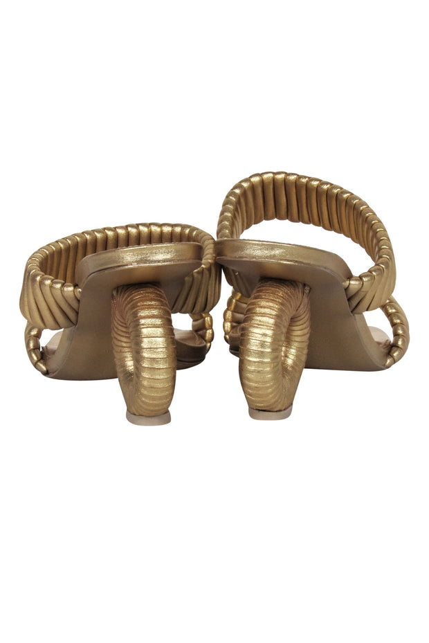Current Boutique-Cult Gaia - Gold "Valence" Mule Heels Sz 9