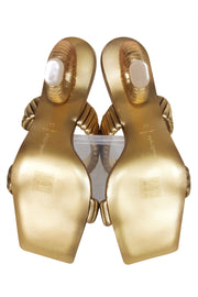Current Boutique-Cult Gaia - Gold "Valence" Mule Heels Sz 9