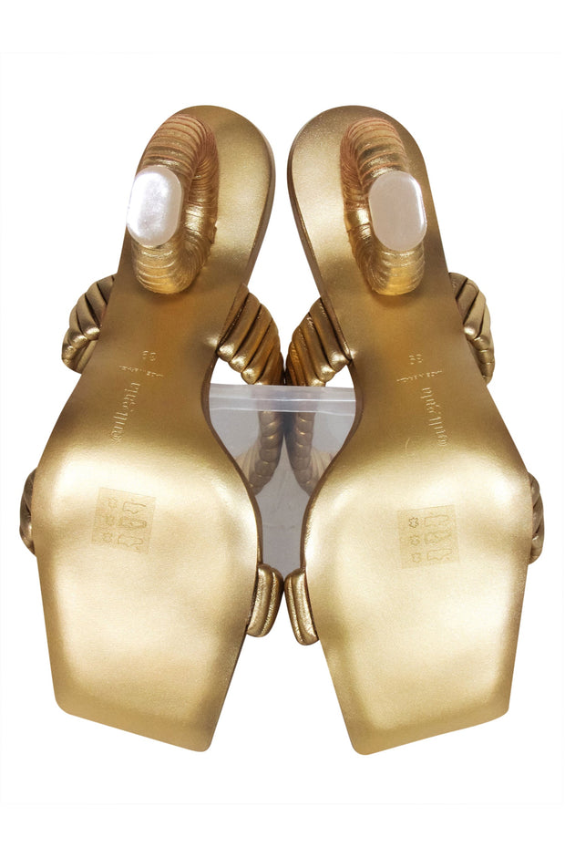 Current Boutique-Cult Gaia - Gold "Valence" Mule Heels Sz 9