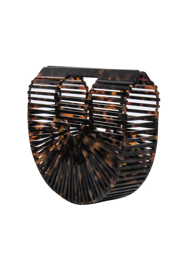 Current Boutique-Cult Gaia - Brown Tortoise "Acrylic Ark" Mini Clutch