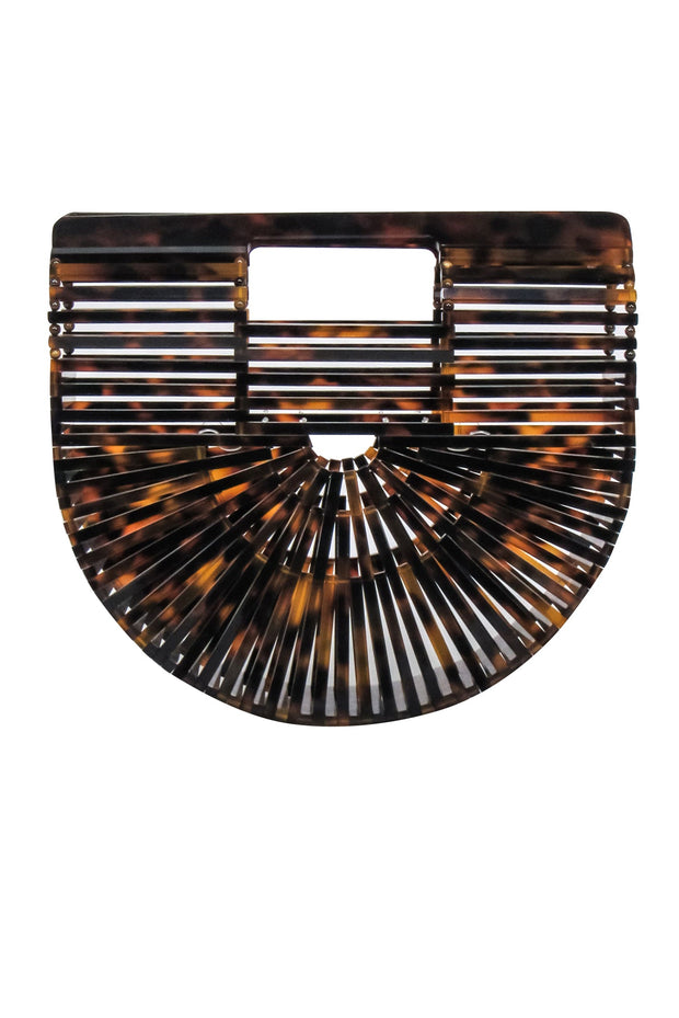 Current Boutique-Cult Gaia - Brown Tortoise "Acrylic Ark" Mini Clutch