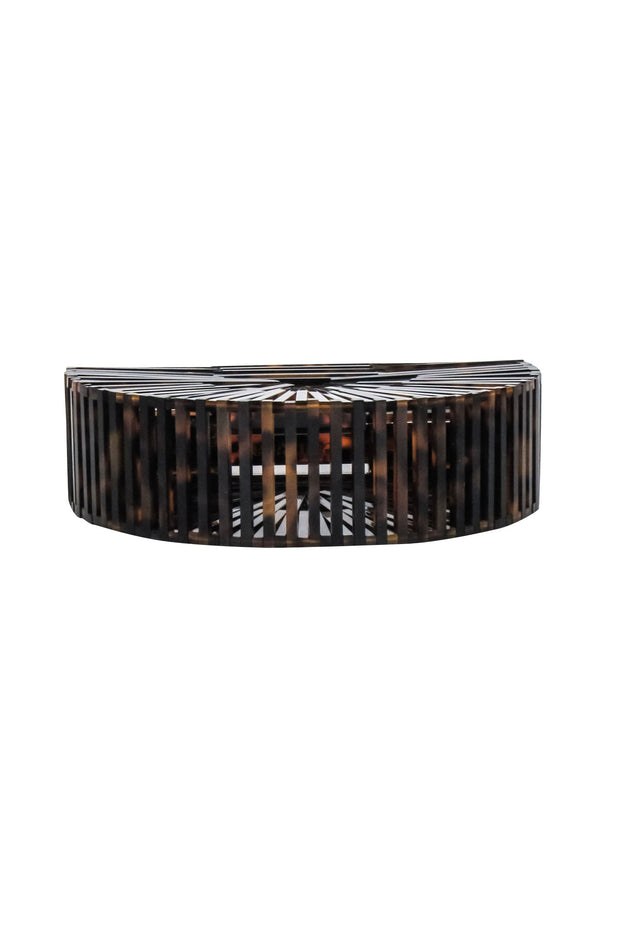 Current Boutique-Cult Gaia - Brown Tortoise "Acrylic Ark" Mini Clutch