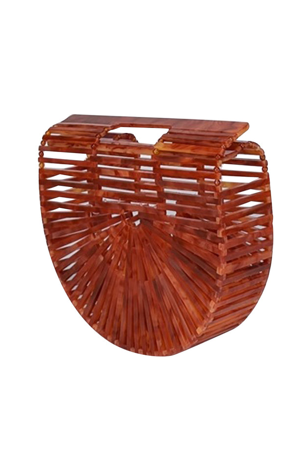 Current Boutique-Cult Gaia - Orange Marbled Acrylic Ark Mini Bag