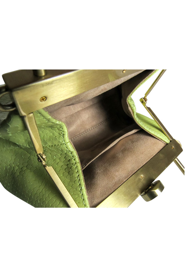 Current Boutique-Cult Gaia - Green Snake Skin Textured Crossbody Bag
