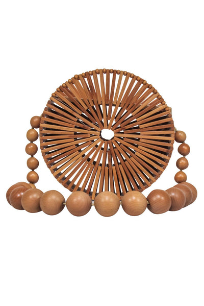 Current Boutique-Cult Gaia - Tan Wooden Round Shoulder Bag
