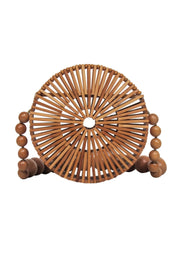 Current Boutique-Cult Gaia - Tan Wooden Round Shoulder Bag