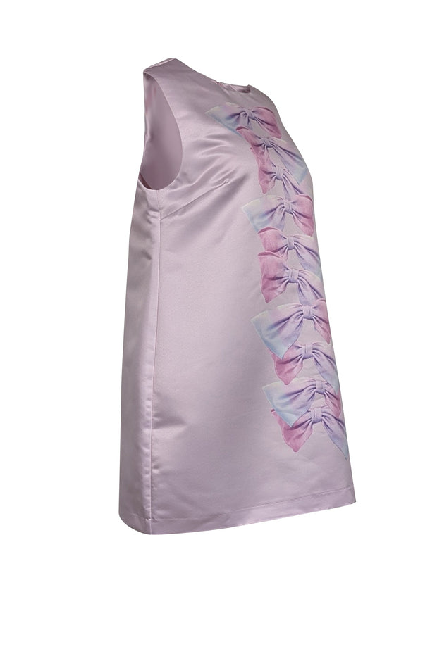 Current Boutique-Cynthia Rowley - Pink Bow Front Print Sleeveless Dress Sz M