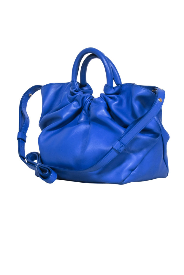 Current Boutique-Demellier London - Royal Blue Ruched Top Mini Handbag