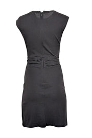 Current Boutique-Derek Lam - Black Cotton Twist Front Dress w/ Gold Buttons Sz XS