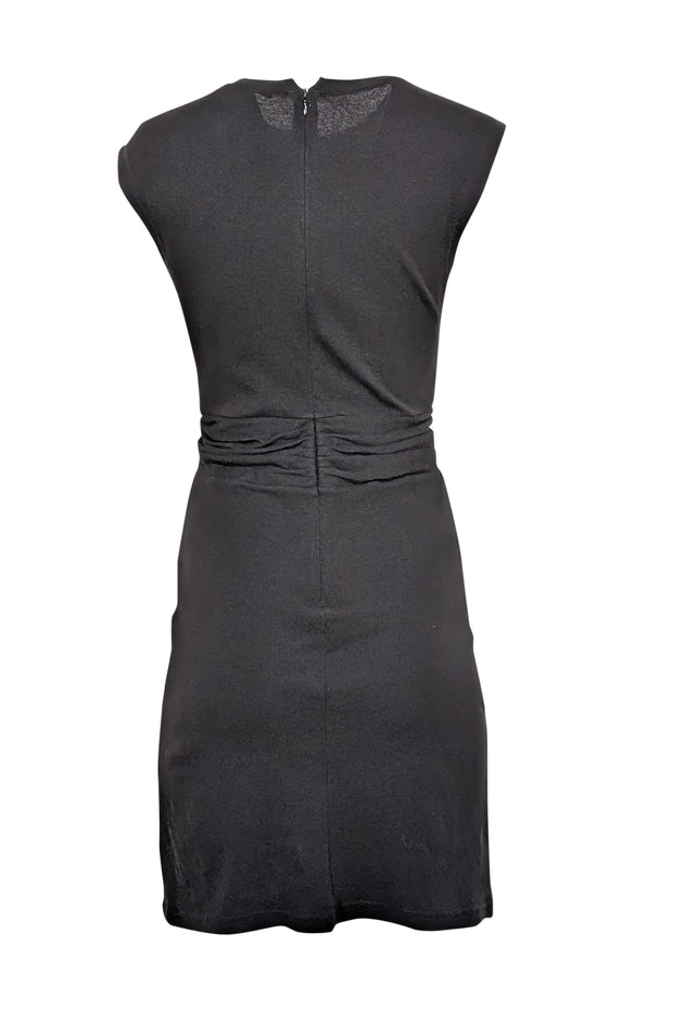 Current Boutique-Derek Lam - Black Cotton Twist Front Dress w/ Gold Buttons Sz XS