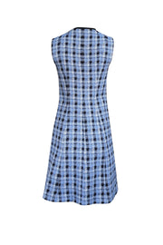 Current Boutique-Derek Lam - Blue, Black, & White Plaid Sleeveless Dress Sz 6