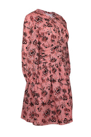 Current Boutique-Derek Lam - Peach, Orange, & Black Floral Print Cotton Dress Sz 8
