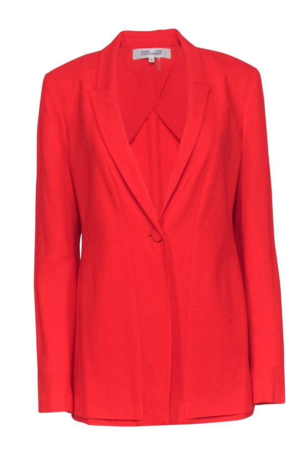 Current Boutique-Diane von Furstenberg - Red Single-Button Blazer Sz 8