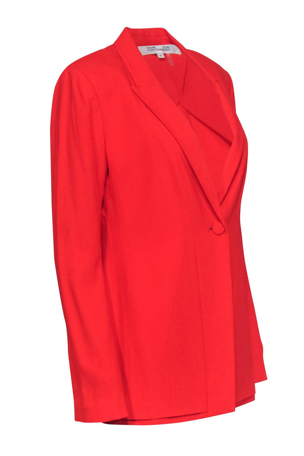 Current Boutique-Diane von Furstenberg - Red Single-Button Blazer Sz 8