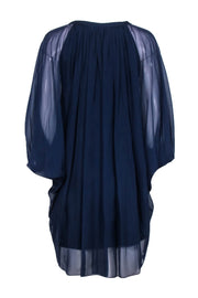 Current Boutique-Diane von Furstenberg - Navy Wide Sleeve Kimono Dress Sz 0