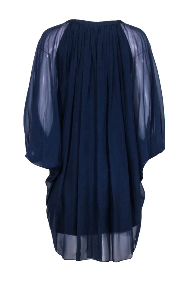 Current Boutique-Diane von Furstenberg - Navy Wide Sleeve Kimono Dress Sz 0