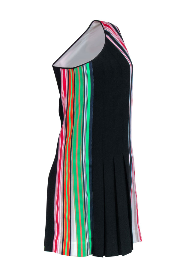 Current Boutique-Diane von Furstenberg - Multi Color Stripe Ribbon One Shoulder Dress Sz 2