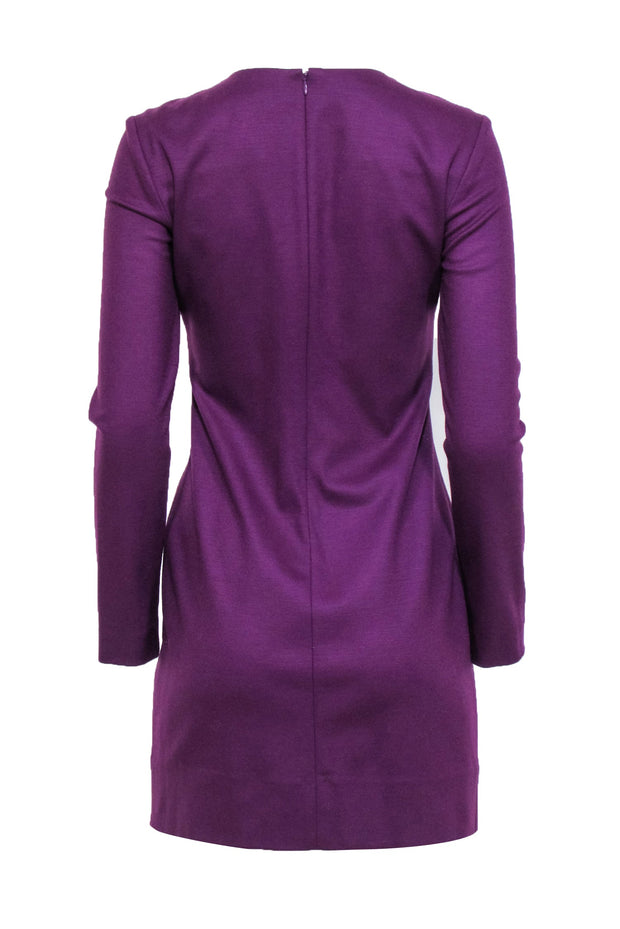 Current Boutique-Diane von Furstenberg - Purple Wool Long Sleeve Knee Length Dress Sz 4