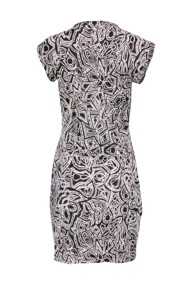 Current Boutique-Diane von Furstenberg - Brown & Cream Print Short Sleeve Dress Sz 10