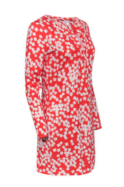 Current Boutique-Diane von Furstenberg - Red & White Long Sleeve Printed Mini Dress Sz 10