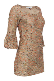 Current Boutique-Diane von Furstenberg - Tan & Multi Color Tweed Blend Mini Dress Sz 2