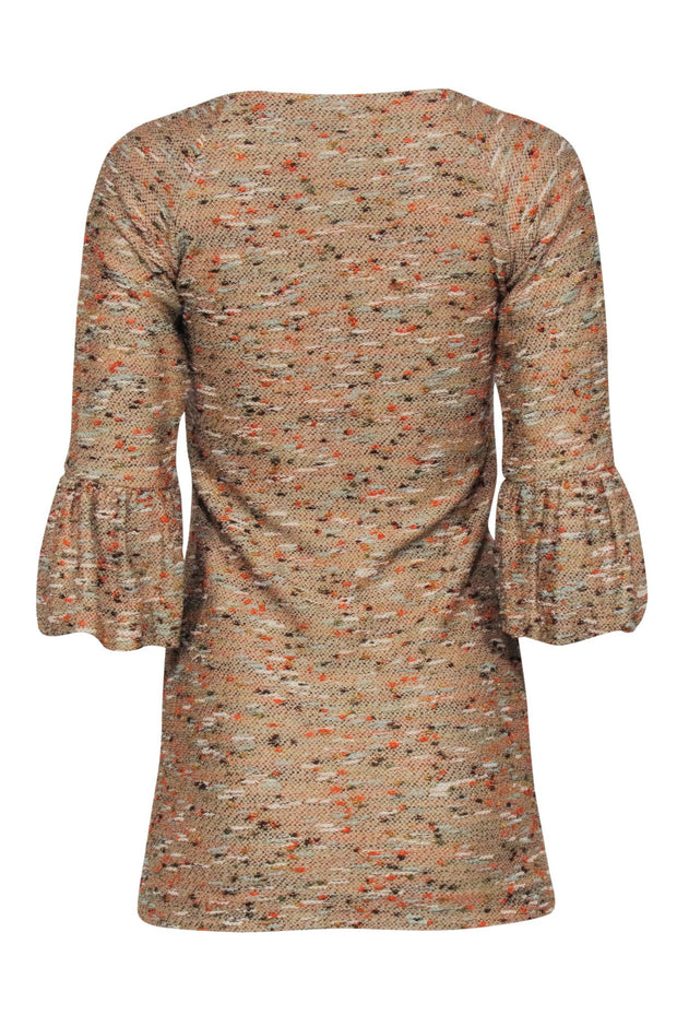 Current Boutique-Diane von Furstenberg - Tan & Multi Color Tweed Blend Mini Dress Sz 2