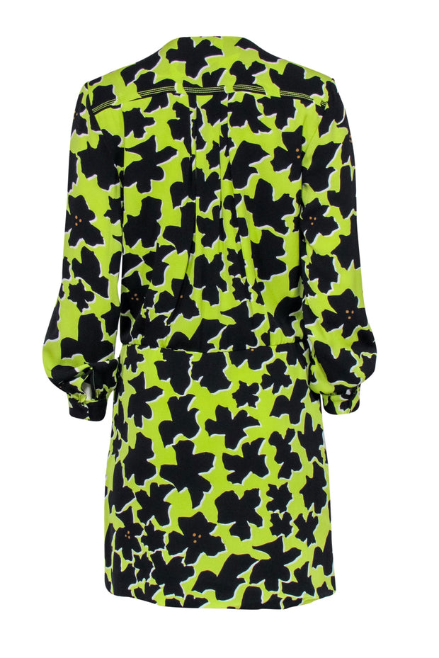 Current Boutique-Diane von Furstenberg - Green & Black Long Sleeve Wrap Dress Sz 4