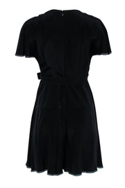 Current Boutique-Diane von Furstenberg - Black Surplice Romper w/ Flutter Sort Sleeves Sz 2