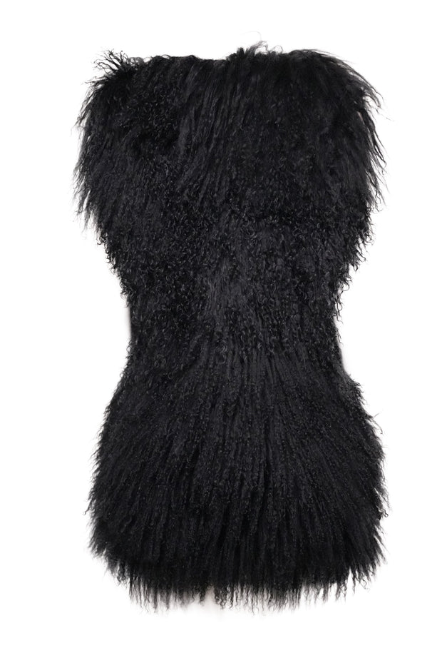 Current Boutique-Diane von Furstenberg - Black Fuzzy Vest Sz M