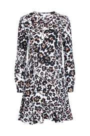Current Boutique-Diane von Furstenberg - Floral Shaped Leopard Print Silk Blend Dress Sz 4