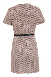 Current Boutique-Diane von Furstenberg - Beige Floral Eyelet Lace w/ Black Lining Dress Sz 8