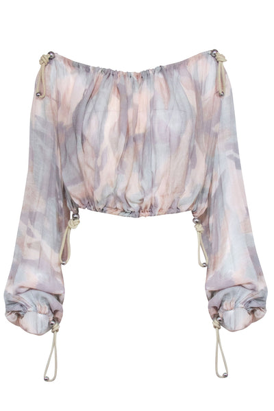 Current Boutique-Dion Lee - Beige & Mint "Camo GGT Balloon" Top Sz 4