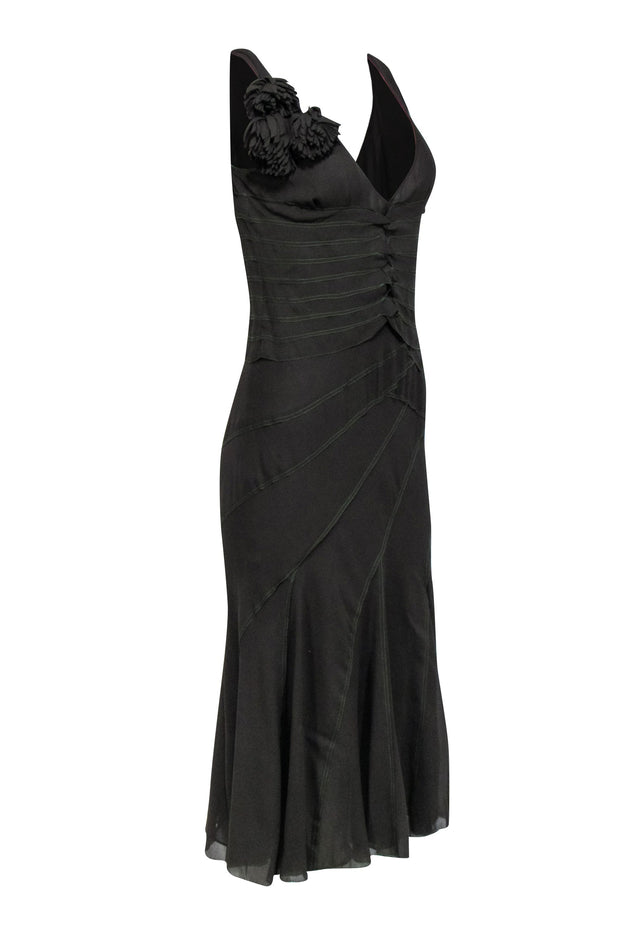 Current Boutique-DKNY - Olive Green Sleeveless Dress w/ Contrast Stitching Sz 6